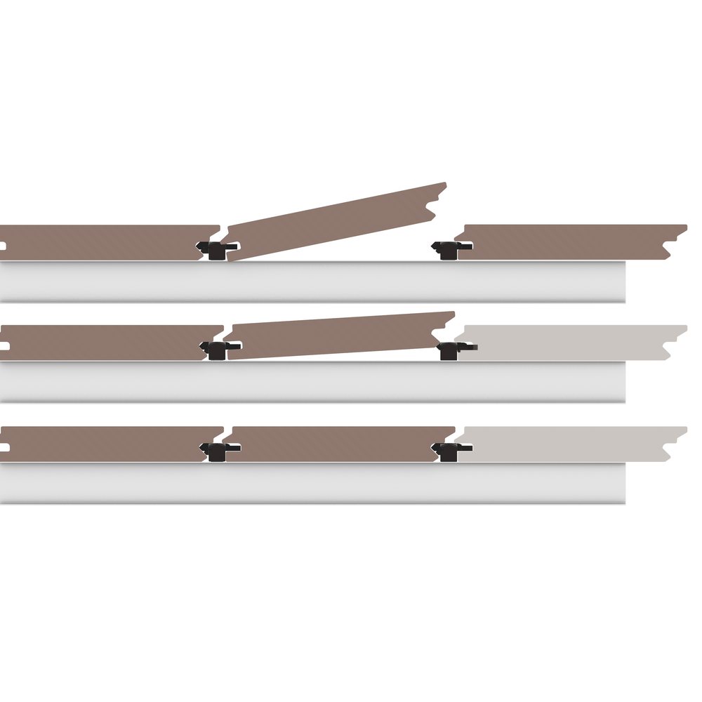 Diagram of a single deck board lifting out of the Shark clip system